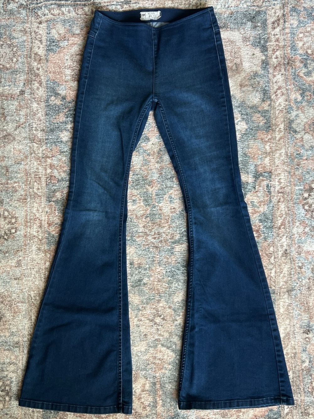 Free People Blue Mega Flare Jeans
